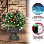 Künstlicher Weihnachtsbaum mit Außenbeleuchtung, Dekoration, simulierte Landschaft, Kiefer für Gartennadeln, Ambiente im Freien, Urlaub, goldener kleiner Füllstoff, Pflanzgefä