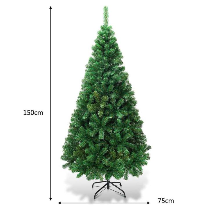 Kunstkerstboom, dennenboom met metalen standaard, pvc-naalden, kunstboom, ideaal voor thuis, kantoor, winkels en hotels, groen