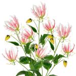 3 stuks kunstbloemen Gloriosa Lily kunstbloemen roze klimlelie, lengte 84 cm, kunsttakken lentebloemen kunstplant voor bloemstuk thuis, resto kantoordecoratie