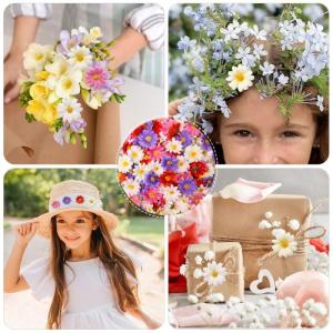 100 stuks 4 cm kunstmadeliefjes, bloemkoppen, mini-madeliefjes, , meerkleurig, madeliefjes, mini-bloemen voor bruiloften en feestdecoraties