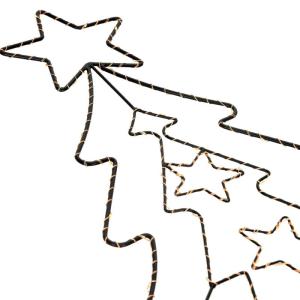 Led-tuinsteker, kerstboom, dennenboom, 87 cm, 90 leds, warmwit, 6 uur, timer, werkt op batterijen, voor binnen en buiten, metaal, led-boom, kerstdecoratie, tuindecoratie, dennenboo