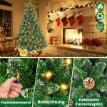 180cm PVC Kunstkerstboom Kerstboom met LED, met metalen standaard, voor Kerstdecoratie, Sneeuweffect+pijnappel+LED