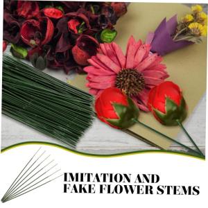 100St Gefälschte Blumenstange Blumenstrauß Kunstblumen für Vase Rosendekor künstliche blüten Artificial kunstpflanze künstlicher Blumenstiel gefälschte Pflanze Plastik Green