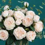 Kunstblumen Künstliche Blumen mit Vase, Tischpflanzen, Kunstseidenrose, künstliche Pflanzen, Arrangement, Innendekoration, Leichter Luxus für jeden Anlass