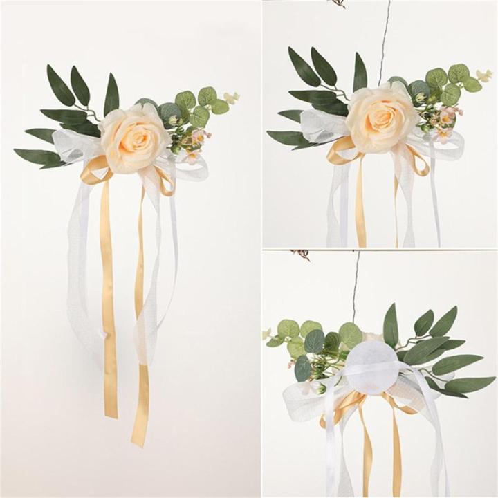 Künstliche Stuhllehne, Blumenarrangement, mehrfarbig, für den Außenbereich, Hochzeit, Stuhl, Dekoration, Hochzeitsdekoration