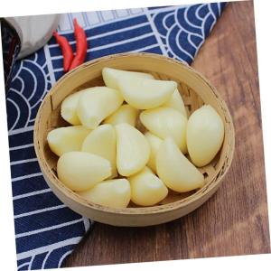 5 Sätze Simulierter Knoblauch Simulierte Knoblauchzehen Geschälter Knoblauch Grüner Knoblauch Simulation Knoblauchflocken-dekor Künstliches Gemüse Knoblauch-Modell PVC 12 Stü