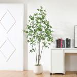 Kunstplant esdoorn 180 cm grote in witte bloempot, esdoornboom als echt voor thuis, kantoor, tuindecoratie (1 stuks)