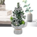 Weihnachtsbaum, winziger Weihnachtsbaum,8,27 Zoll Miniatur-Weihnachtsbaum mit roten Schleifenkugeln und Beeren - Künstliche Kiefernbaum-Schleifen, Baumspitze für drinnen und drau