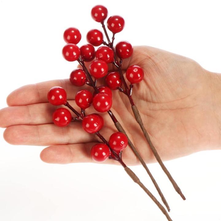 50 x strooidecoratie, decoratieve takken met bessen, decoratieve takken om te strooien als knutselbenodigdheden, verfraait geschenken en potpourris (50 stuks, weinig bessen)