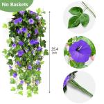 2 stuks kunstmatige blauweregen wijnstok kunstmatige hangende bloemen nepplanten voor tuin hek balkon buiten binnen decoratie (blauw bloemgroen, 90 cm)