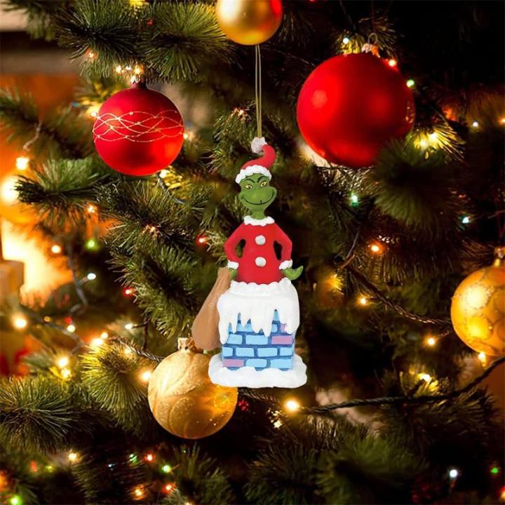 Kerstdecoratie, acryl, kerstboomversiering, groen, schattig, hangende ornamenten, kerstdecoratie, kerstversiering, feestdecoratie voor kerstfeest