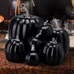 Herbstkürbisse, 7 Stück Künstliche Kürbisse, Schaumstoff, Herbstkürbis für Ernte, Herbs_t, Tisch, Zuhause, Garten, Erntedankfest, Halloween, Party-Dekoration