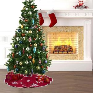 75 cm kerstboomrok rood jute kerstboomtapijt ornamenten decoratie voor Kerstmis