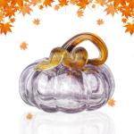 Herbstdeko Tischdeko Glas Kürbis,Herbst Dekoration Kürbisfigur für Herbsternte Dekor,8cm Glas Kürbis Sammelfiguren Tischakzent für Tischdeko,Erntedankfest Thanksgiving Hallowe