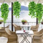, 2 stuks, hangende , 105 cm, kunststof planten voor binnen en buiten, balkon, bruiloft, tuin, wanddecoratie
