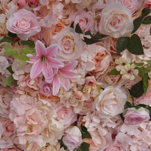 Rosa Rose Kunstblumenwand Hintergrundwand, Hochzeitsdekoration Hintergrundwand, Seidenblumenstoff Hintergrund Für Fotohintergrund Home Party Hochzeitshintergrund(1 * 2m/3.2 * 6.5f
