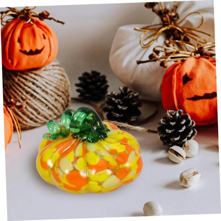 4 Stück Kürbishandwerk Kürbis-Requisite Kürbis im Herbst Kürbis-Tischdekoration Halloween Dekoration Herbst Dekoration bastelset Szenenlayout Glas Kleiner Kürbis Hausbedarf