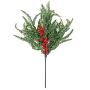 1 x realistischer 3D-Tannennadelzweig, Weihnachtsdekoration, Zypressenblätter, Füllstoffe, künstliche Zweige, Y9m5, Kranz, grüner Baum, Weihnachten