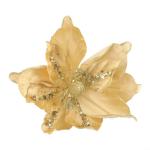 Glitzernde Weihnachtsstern-Blumen, Weihnachtsbaumschmuck, hängende Dekoration für Weihnachtsbaum, Hochzeit, Party, Kranz-Dekoration (Gold)