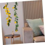 8 STK Simulation Zitronenrattan grüne Girlandenhochzeit Herbstdeko für zu Hause kunstplflanze Artificial Plant Dekor Eukalyptusgirlande Zitronengirlande Sommerdeko Plastik Yellow