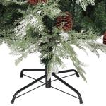 Weihnachtsbaum mit Zapfen Grün und Weiß 225 cm PVC & PE,Faltbarer und großer Weihnachtsbaum aus PVC und PE mit 1036 Spitzen für Festliche Stimmung Künstliche Weihnachtsbäume,