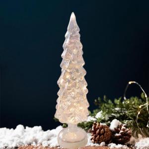 Beleuchteter Tisch-Weihnachtsbaum, Weihnachtsschmuck, Nachtlicht, Nachtlampe für Kaminsims, Schlafzimmer, Fenster, Regal, Wohnzimmer, L White