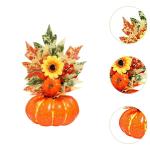 Halloween-Kürbisse, Ahornblätter, Ornament, Herbsternte, Dekor, neuartiges dekoratives Handwerk, Esstisch-Mittelstück für Geschäft und Büro, Style E