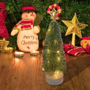 Weihnachtsbaum Klein mit Beleuchtung 3PCS Tisch Mini Weihnachtsbaum Geschmückt mit LED Lichterkette Tabletop Kleiner Weihnachtsbaum Mini Tannenbaum Künstlich Klein Weihnachtsdeko