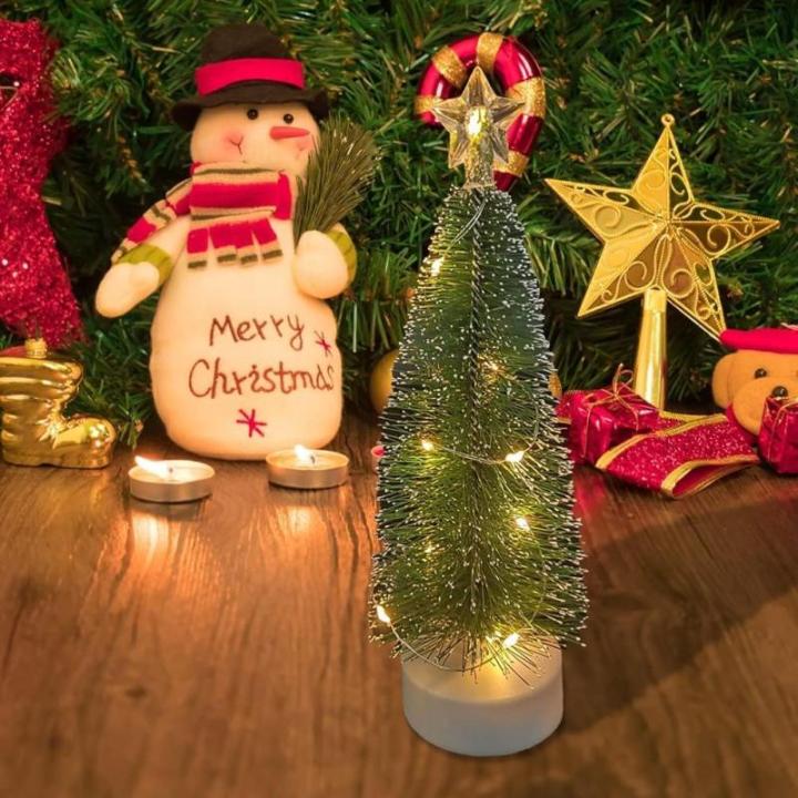 Weihnachtsbaum Klein mit Beleuchtung 3PCS Tisch Mini Weihnachtsbaum Geschmückt mit LED Lichterkette Tabletop Kleiner Weihnachtsbaum Mini Tannenbaum Künstlich Klein Weihnachtsdeko