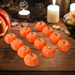 12 stuks schuimpompoenen, kunstpompoenen, kleine kunstpompoenen, oogst, decoratieve pompoenen voor plank, tafel, feest, woondecoratie