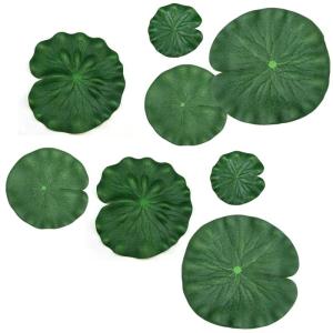 Künstliche Lotusblätter, 8 Stück Kunst Lotusblatt Lilien Pads schwimmend Lotusblätter Schaumstoff realistisch Seerosen Pads Artificial Lotus Leaf für Garten Teiche Pool Aquari
