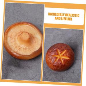 3 Stück Simuliertes Pilzmodell Desktop Fake Pilz Realistischer Shiitake Pilz Künstlicher Pilz Kleiner Pilz Dekor Mini Pilz Dekor Gefälschte Lebensmittel Kleine Foto
