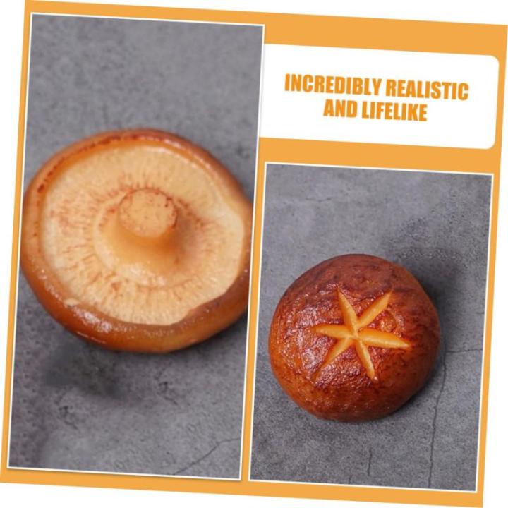 3 Stück Simuliertes Pilzmodell Desktop Fake Pilz Realistischer Shiitake Pilz Künstlicher Pilz Kleiner Pilz Dekor Mini Pilz Dekor Gefälschte Lebensmittel Kleine Foto