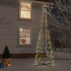 Mobili Weihnachtsbaum mit farbigem Kegel, 500 LEDs, 100 x 300 cm, Weihnachtsdekoration, Weihnachtsbaum, künstlicher Weihnachtsbaum, dünner Ständer