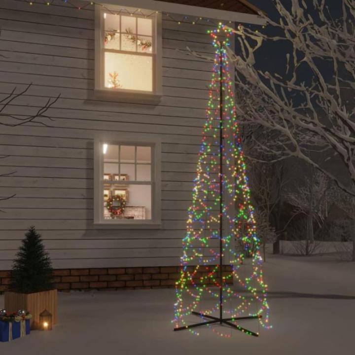 Mobili Weihnachtsbaum mit farbigem Kegel, 500 LEDs, 100 x 300 cm, Weihnachtsdekoration, Weihnachtsbaum, künstlicher Weihnachtsbaum, dünner Ständer