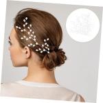1 Satz Perlenblumen Brauthaarrebe Künstlicher Hochzeitsstrauß Perlen-Kits Hochzeitssachen Künstliche Blüten Hochzeitsdeko Kristallknospenzweige Hochzeitszubehör Acryl Weiß 10