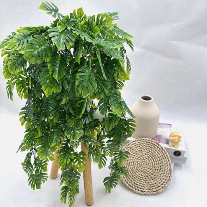Monstera Kunstplant om op te hangen, 2 stuks, 74 cm, hangende om op te hangen, Monstera, kleine bladeren, hangplanten voor binnen en buiten, decoratie