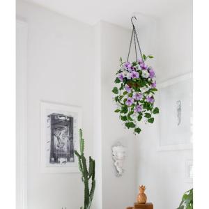 Kunstbloemen als echte ochtendglory hangende planten kunstbloemen met hanglamp, hoogte 70 cm, kamerplant, struik, decoratieve plant, groene plant