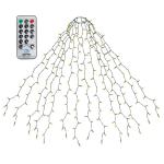 3 m kerstboomverlichting met ring en 14 slingers, 490 led-wartelaars, lichtketting met afstandsbediening, waterdichte lichtketting voor kerstboom van 210 cm tot 350 cm dennenboom, 