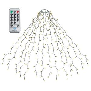 3 m kerstboomverlichting met ring en 14 slingers, 490 led-wartelaars, lichtketting met afstandsbediening, waterdichte lichtketting voor kerstboom van 210 cm tot 350 cm dennenboom, 