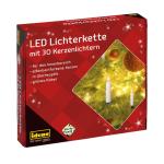 38192 Led-lichtketting met 30 leds in warm wit, 30 kaarsen met klemmen, perfect voor de kerstboom, ca. 16 m.