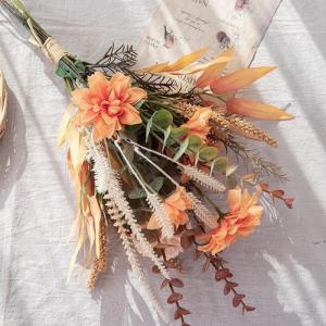 , kunstplanten, kunsthortensia's, zijden bloemen, voor bloemstukken, boeketten, decoratie voor thuis, bruiloft, tuinfeest, oranje