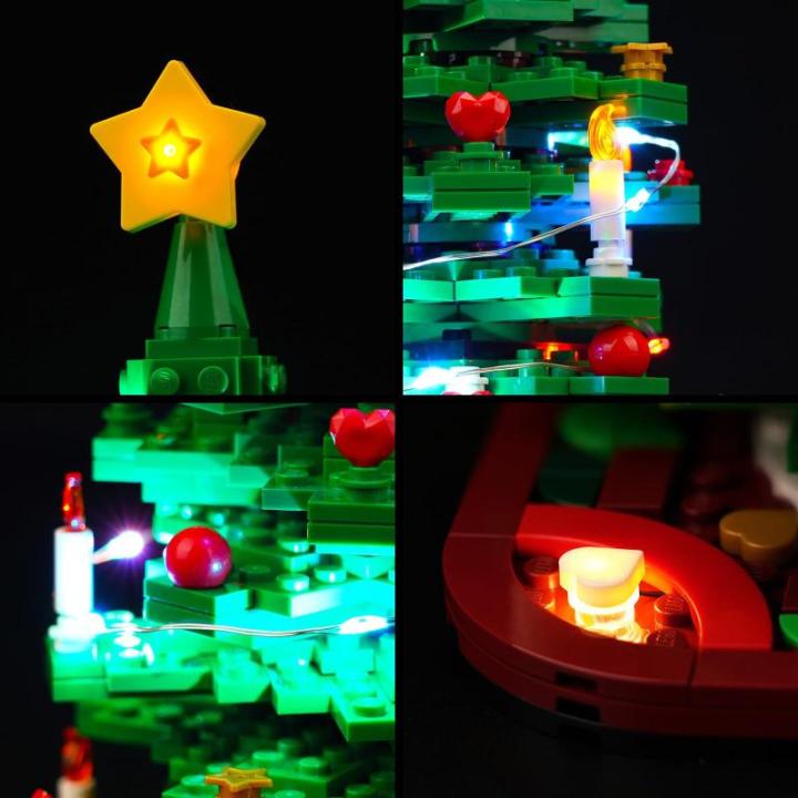 Led-verlichtingsset compatibel met Lego kerstboom (geen model), decoratieve verlichtingsset voor 40573 bouwsteen, creatieve speelgoedverlichting