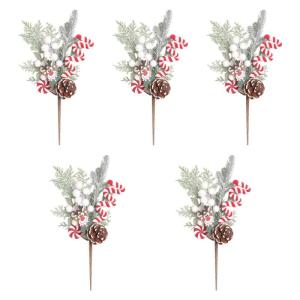 5X Weihnachten Baum Füller Zweige Künstliche Blumen Bäume Dekoration DIY Leichte Ornament Weihnachten Zweige für Familie