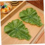 2 Sätze Salat-Requisite Simulation Salatblätter Gemüseblatt-Requisite Künstliche Salatblätter Simulation Von Salatblattmodellen Gemüsestütze Lebensmitteldekor Green PVC 4 St