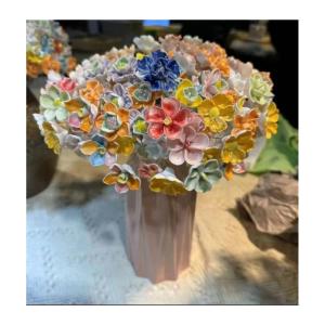 Wandblume aus Keramik, Blumenskulptur aus Keramik, Blumen aus Keramik, Heimdekor, Blumenarrangements aus Keramik, Kunstblumen, dekorative Arrangements (grün)