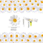 100 stuks , lentebloemen, decoratie, 4,5 cm, , madeliefjes, bloemkoppen, decoratie, bloemen, knutselen voor het decoreren van tuin, bruiloftsfeest, knutselen (wit)