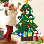 Filz Weihnachtsbaum Set DIY Filz Weihnachtsbaum Set Falt Filz Weihnachtsbaum Dekoration DIY Filz Deko Weihnachtsbaum Für Kinder mit Abnehmbaren Hängenden Ornamenten für Home/Tü