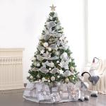 Weihnachtsbaum, Künstlicher Weihnachtsbaum mit Metallständer, Christbaum Weihnachtsbaum aus Fichte, Tannenbaum Künstlich mit Lichtern und Ornamenten im Set(13FT)
