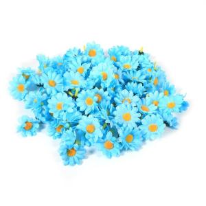 100 stuks Gerbera Daisy , stof, bloemen, koppen voor doe-het-zelf, bruiloft, knutselen, decoratie, handwerk (lichtblauw)